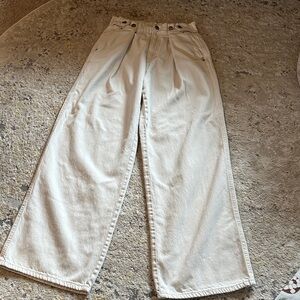 Universal Thread Cream High Rise Wide Leg two way Denim Trousers